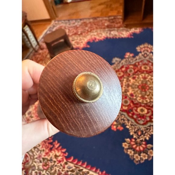 MCM Teak Peppermill Gold Plate Hardware KPM Germany - Picture 2 of 6